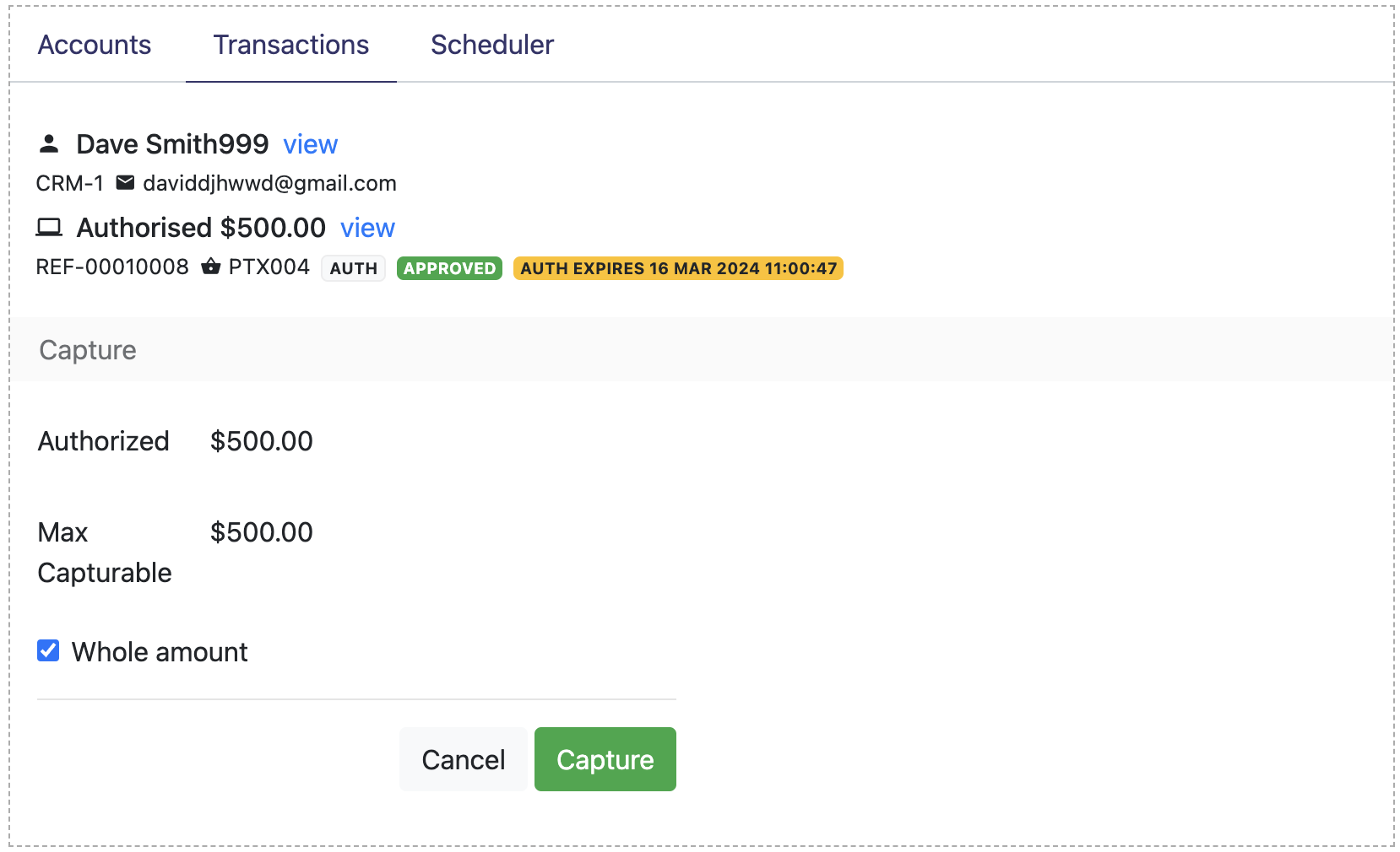 Settle option in PayTomorrow
