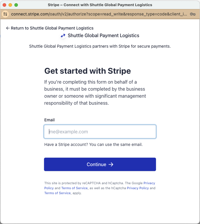 Stripe OAuth - Get started with Stripe