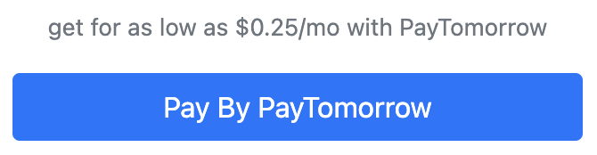 PayTomorrow option at checkout
