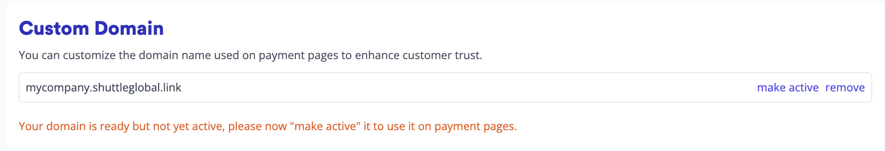 Making a domain active
