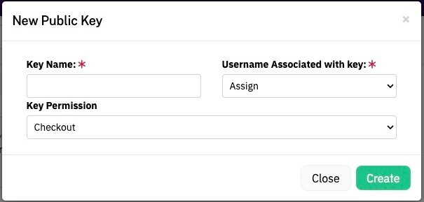 NMI New Public Key dialog