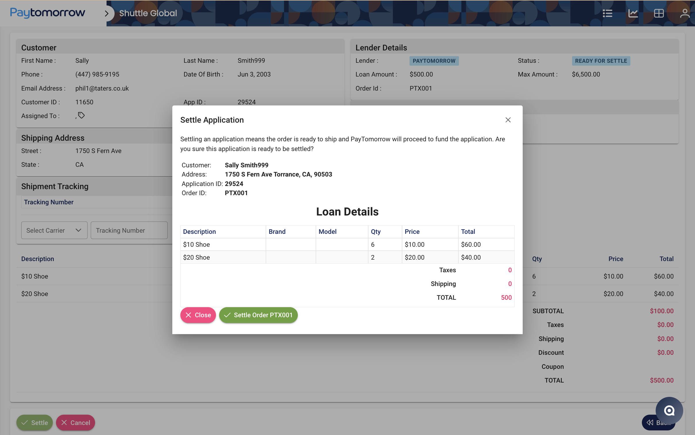 Approved payment in the platform