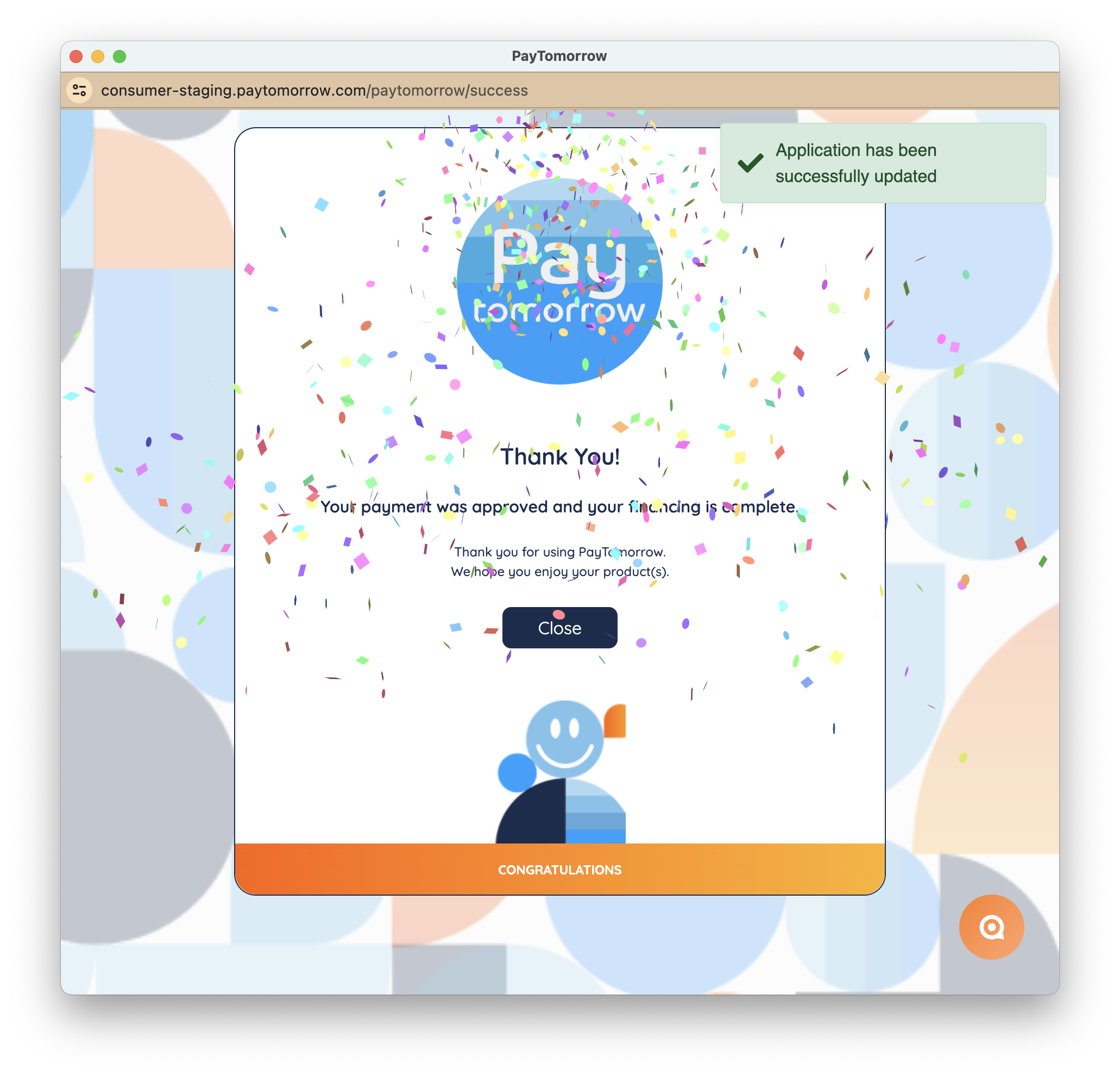 PayTomorrow application step