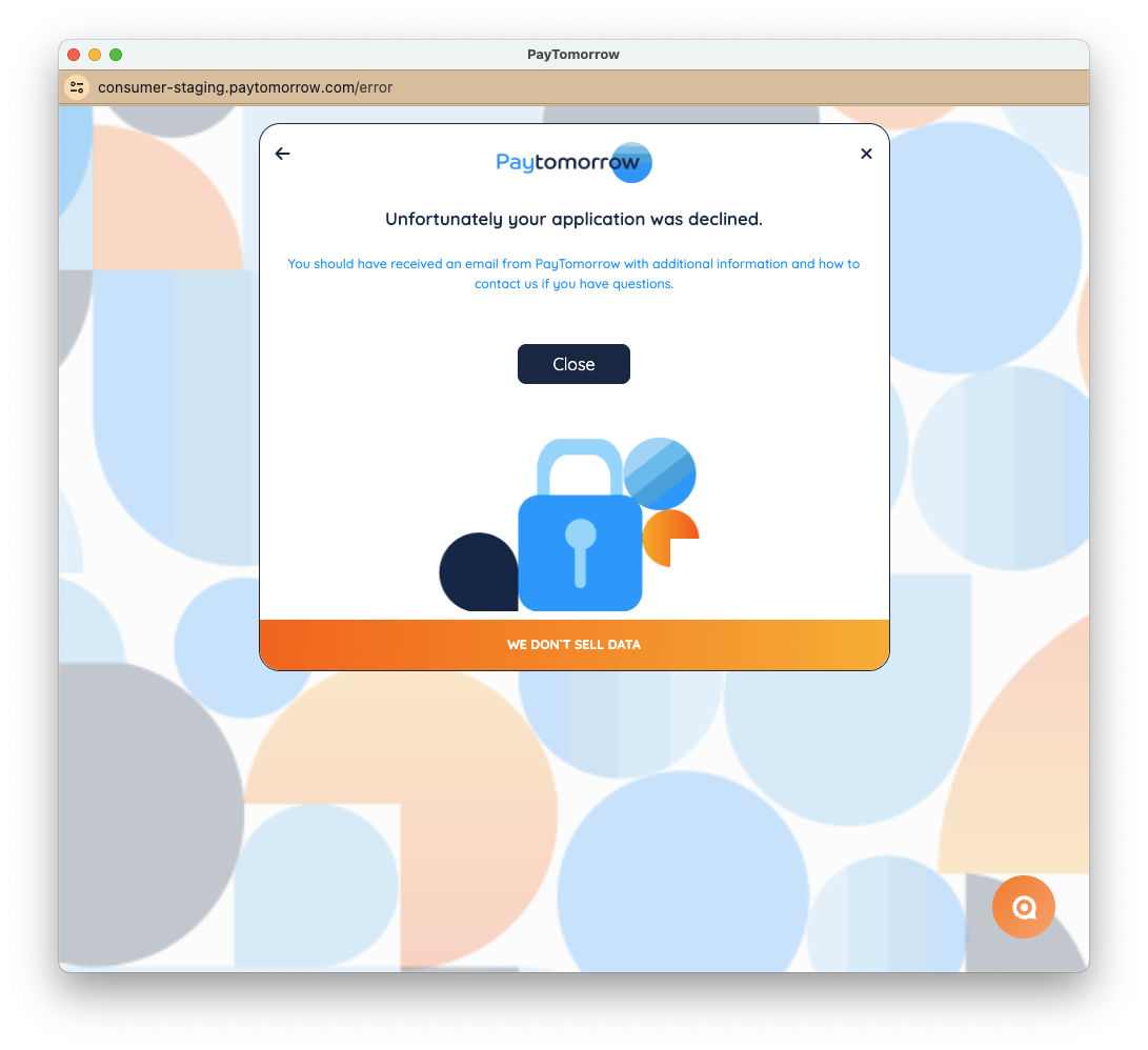 PayTomorrow application step