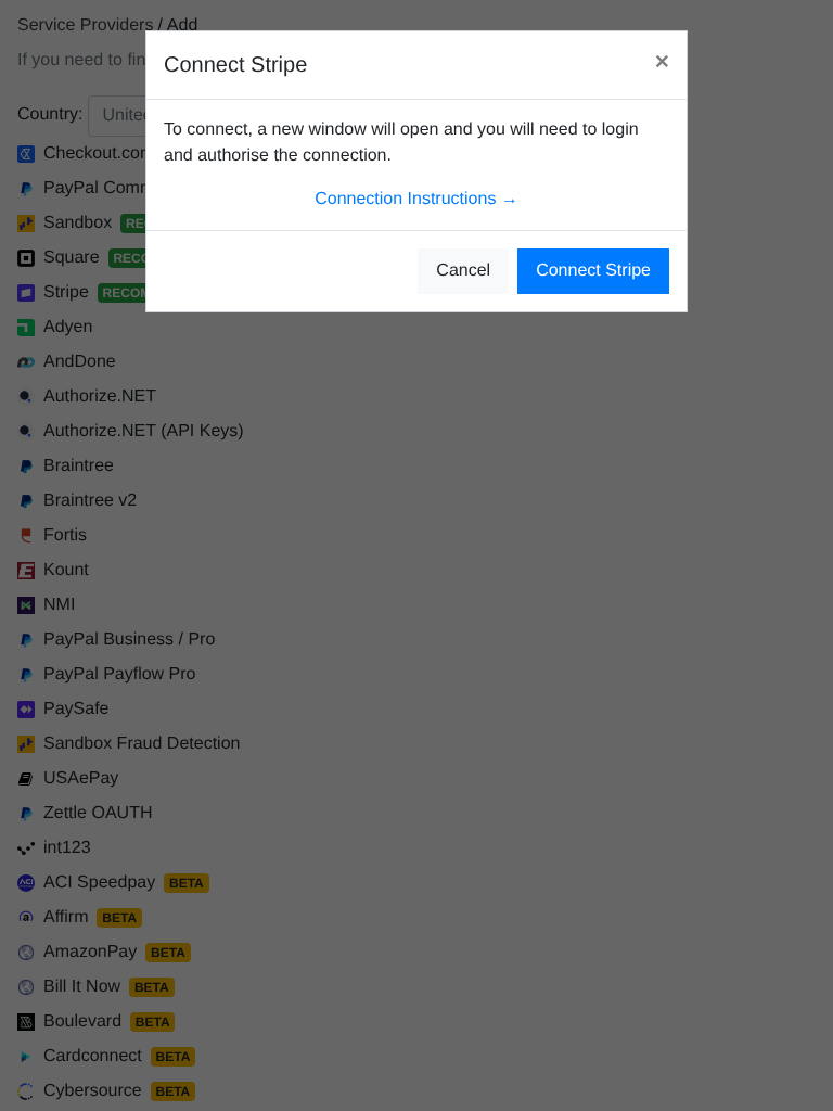 Adding a payment processor